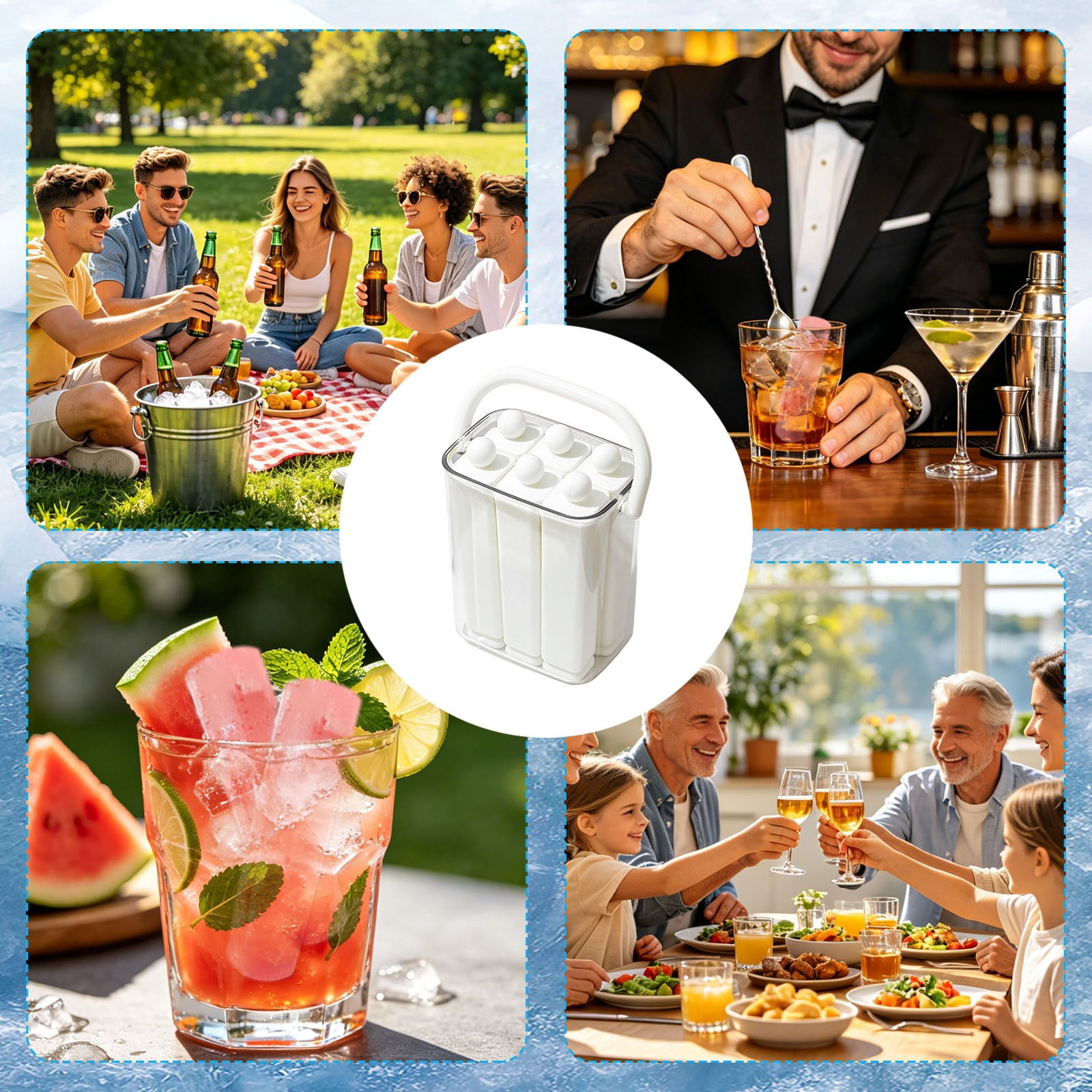 Ice Stick For Homemade And Easy Release Silicone Ice Maker For Summer Drinks And Desserts Parts Freezer Ice Holder Slow Melting Ice Cubes Small Ice Stacking Trays with Silicone Freezer Sphere Ice