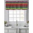 thumbnail image 4 of Valance Curtains for Kitchen Windows Mexican Colorful StripesRod Pocket Valance Rainbow Lines Ethnic StyleShort Window Curtain Topper for Bedroom Living Room Bathroom 42x12in,1&nbsp;Panel, 4 of 9