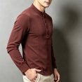thumbnail image 5 of Chbgutlmr Undershirts for Men Long Sleeve Notch Neck Quarter Button T-Shirts Casual Fall Comfy Plain Shirts, 5 of 5