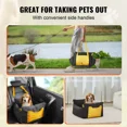 thumbnail image 5 of Waterproof Dog Car Seat Booster for Small Dogs up to 25lbs with Side Handles,Storage Pocket,Clip-On Safety Leash,and Comfortable PP Cotton Filling,Black, 5 of 6