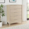 thumbnail image 5 of Maty Nightstand- 2 Drawers- White Marble Top- Light Oak Brown Ceruse, 5 of 6