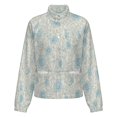thumbnail image 5 of Jackets for Women Winter Coat Jackets Flannel Stand Collar Jacket(Blue Floral Pattern Vintage,Size:S-4XL), 5 of 7