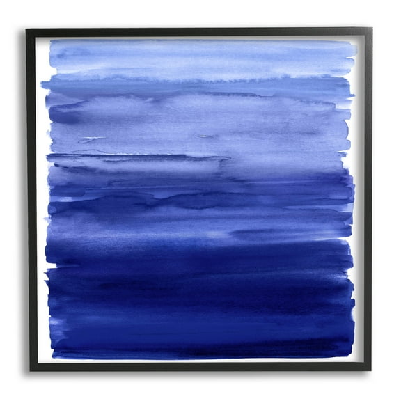 Stupell Industries Blue Gradient Brush Strokes Graphic Art Black Framed Art Print Wall Art, Design by Allie Corbin