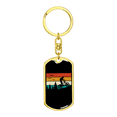 thumbnail image 4 of Biking In The Mountain Cycling Stainless Steel or 18k Gold Premium Swivel Dog Tag Keychain, 4 of 10