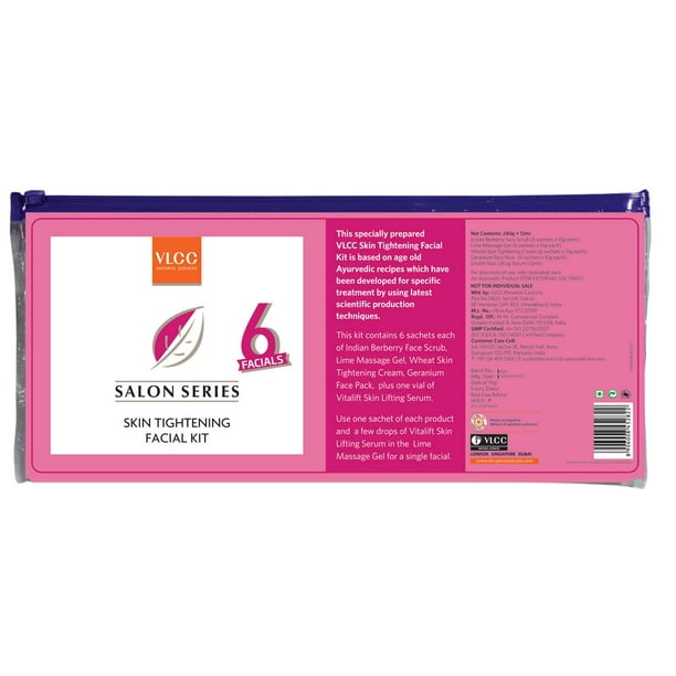 Vlcc Skin Tightening Facial Kit Free 1 Additional Session Sachet Inside The Pack Walmart Com Walmart Com