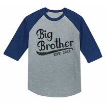Big Brother 2022 Gift for Siblings Boys 3/4 Sleeve Baseball Jersey Toddler Shirt 4T Blue