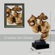 thumbnail image 2 of Escultura Decoración El silencio es un arte abstracto dorado Estatua Decoración Sala de estar Oficina Bar JFHHH pequeña, 2 of 5