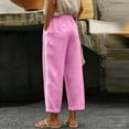 thumbnail image 6 of Hurxie Women Side Stripe Pants Y2k Elastic Waist Wide Leg Baggy Track Pant Lace Trim Parachute Pants with Pockets Pink,2XL, 6 of 7