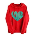 thumbnail image 2 of Luxalzxs Valentines Hoodies for Women Love Heart Cute Graphic Valentines Day Sweatshirts Teen Girls Preppy Long Sleeve Hooded Holiday Tops with Pockets, 2 of 5
