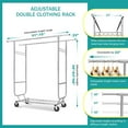 Baokaler 600 lbs Commercial Grade Heavy Duty Garment Rack with Shelves