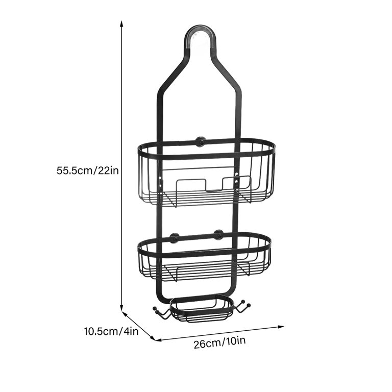 Shower Caddy with 3 Shelves 4 Hooks Over the Showerhead Rustproof Bathroom  Storage Shelf for Shampoo Conditioner and Soap, Aluminum 