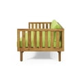 thumbnail image 4 of Christopher Knight Home Claremont Outdoor 3-seat Acacia Wood Daybed by  Teak Finish + Green Cushion, 4 of 5