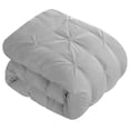 thumbnail image 2 of 4pc Set Pinch Pleat/Kiss Pleat, Pintuck Down Comforter Set with Pompom (Twin, Silver Grey), 2 of 6