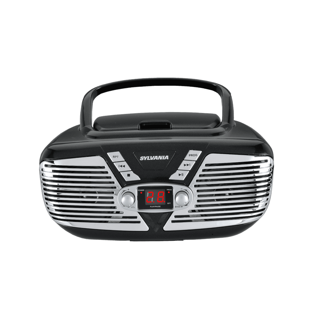 Sylvania SRCD211 Portable CD Boombox with AM/FM Radio, Retro Style