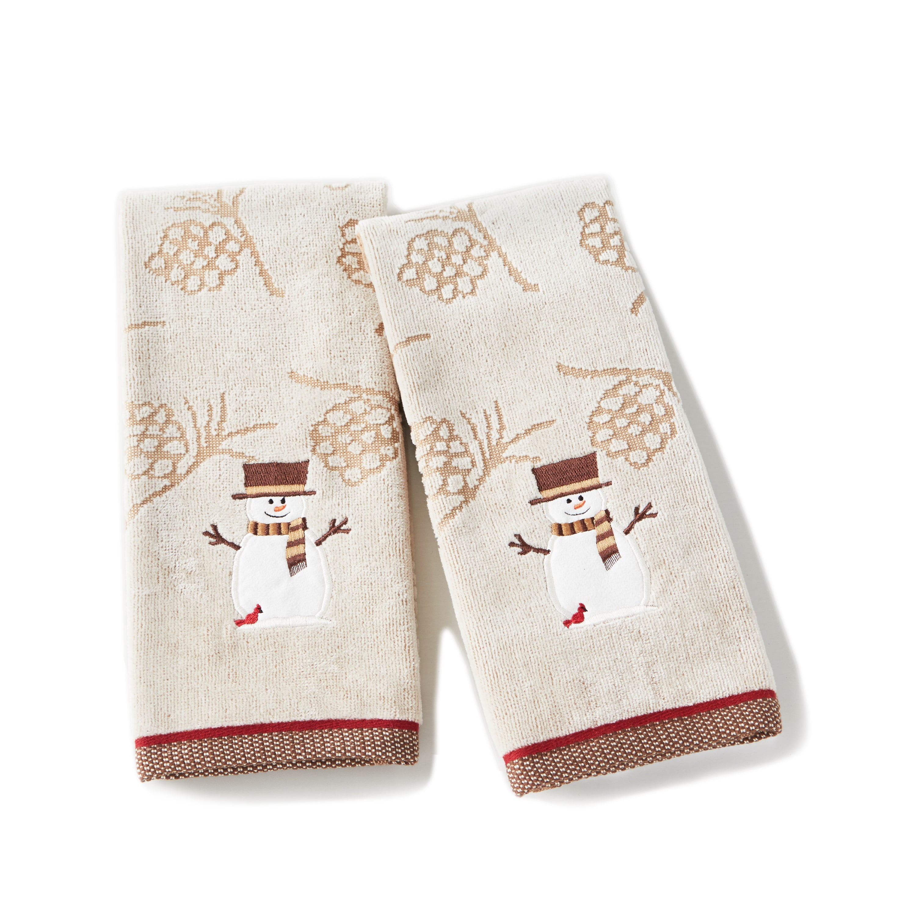 SKL Home Woodcut Snowman 2 Piece Hand Towel Set)