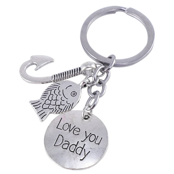 Soimiss Fish Keychain Fishing Key Holder Silver Key Decoration 1Pcs For Grandpa