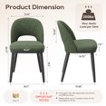 thumbnail image 3 of EOP Upholstered Dining Chairs Set of 2, Modern Fabric Dining Side Chairs with Solid Wood Legs, Comfortable Seating for Kitchen, Dining Room, Green, 3 of 11