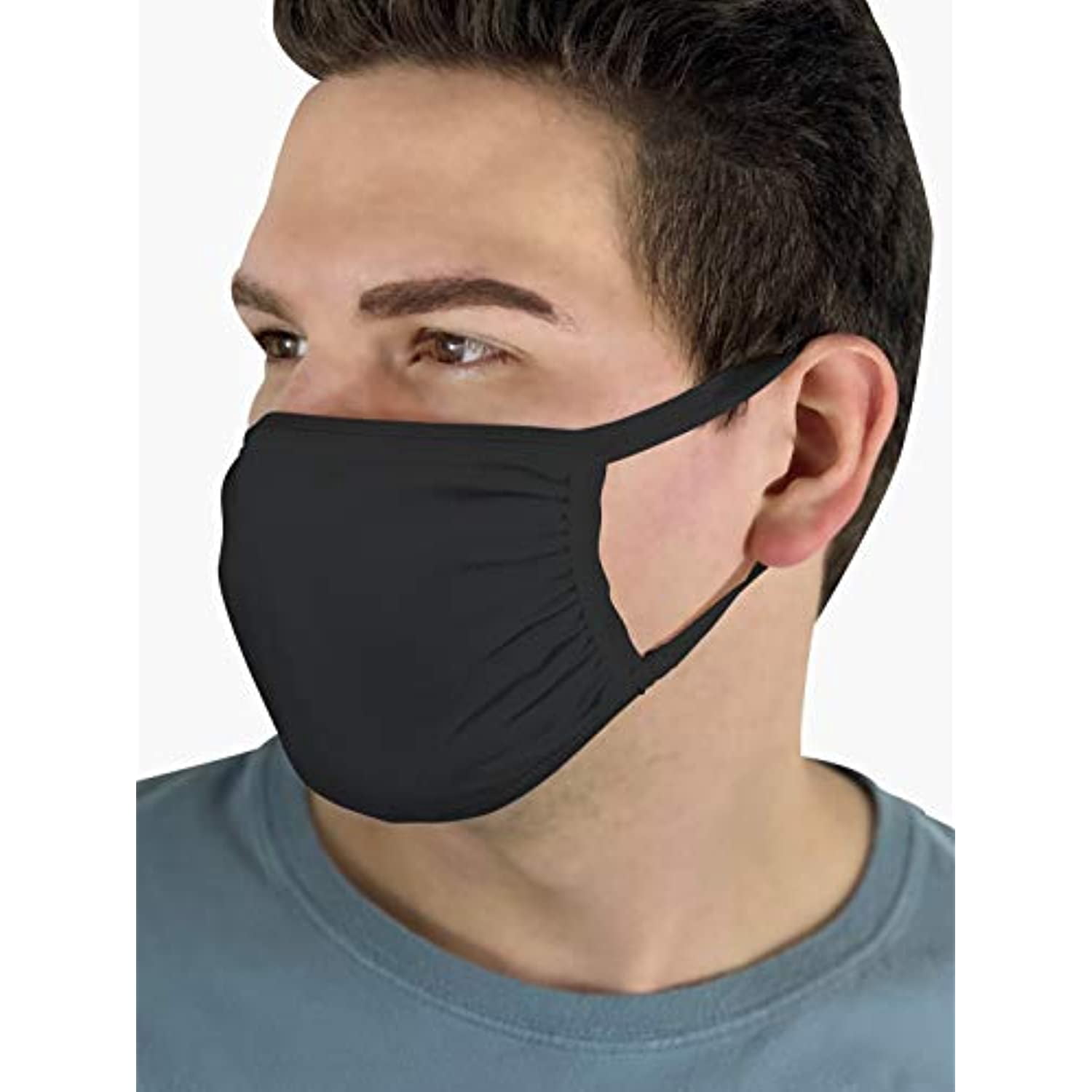 Fruit of the Loom Reusable Cotton Face Mask (Pack of 50 - Black)
