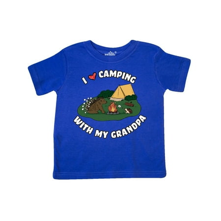 

Inktastic I Heart Camping With My Grandpa with Hedgehog and Porcupine Gift Toddler Boy or Toddler Girl T-Shirt