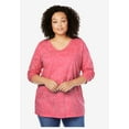 thumbnail image 6 of Woman Within Plus Size Perfect Printed Long-Sleeve V-Neck Tee, 6 of 6