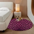 thumbnail image 3 of 3ft Washable Round Rug, Retro Pink Leopard Non-Slip Circle Area Rug for Bedroom Bedside, Abstract Classic Texture Soft Indoor Floor Mat for Home Decor, 3 of 9