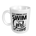 thumbnail image 2 of Swim Like A Girl Try To Keep Up Ceramic Coffee Mug, Funny Tea Cup - Motivational Inspirational Gift for Men & Women - Sarcastic Office Mug for Friend, Coworker, Family, 2 of 7