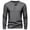 Dark Gray, variant on Men's Thermal Shirt Long Sleeve Quarter Button Crewneck Pullover Loungewear White L