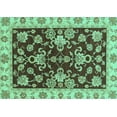 thumbnail image 1 of Ahgly Company Machine Washable Indoor Rectangle Oriental Turquoise Blue Traditional Area Rugs, 7' x 9', 1 of 4