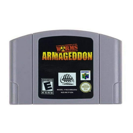 Worms Armageddon Video Game Cartridge US Version for Nintendo 64 N64 Game Console
