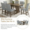 thumbnail image 5 of 7-Piece Solid Wood Dining Set, Modern Extendable Kitchen Table Furniture Set with Upholstered Chairs for Dining Room, Brown, 5 of 10