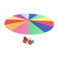 thumbnail image 2 of Paracaídas de playa con sombrilla arcoíris para niños, juego cooperativo de integración sensorial, juguete educativo para niños y niñas de 79 pulgadas, 2 of 8