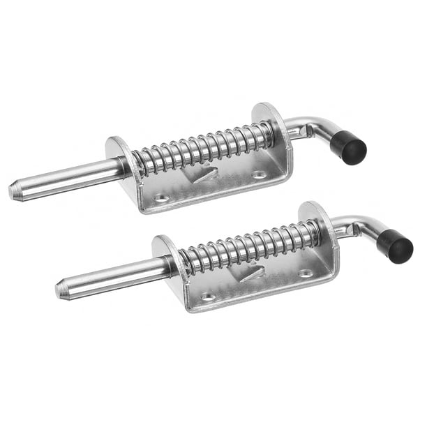 Pasador de Barril 2pcs 10x145mm Unique Bargains Pasador de Puerta con Resorte de Acero Inoxidable Plateado