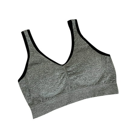 WCJM Women s Nylon Spandex Grey nylon underwear Women s Large Size Casual Simple Latex Fixed Cup Bra Soft And Skin Friendly Comfortable To The Body.