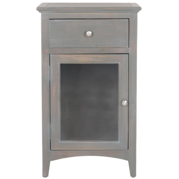 Safavieh ZIVA ONE DRAWER NIGHTSTAND WITH GLASS CABINET, AMH6630A