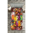 thumbnail image 3 of Ambesonne Floral Quilted Bedspread Set 2 Pcs, Birthday Message Fun, Twin Size, Multicolor, 3 of 3