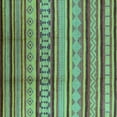 thumbnail image 1 of Ahgly Company Machine Washable Indoor Square Southwestern Turquoise Blue Country Area Rugs, 7' Square, 1 of 4
