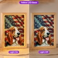 thumbnail image 2 of Patriotic Basset Hound Stained Glass Portrait American Flag Acrylic Plaque with Wood Photo Frame Box Bassets Dog Breed Lovers Gifts Idea Light Box - 01010, 2 of 5