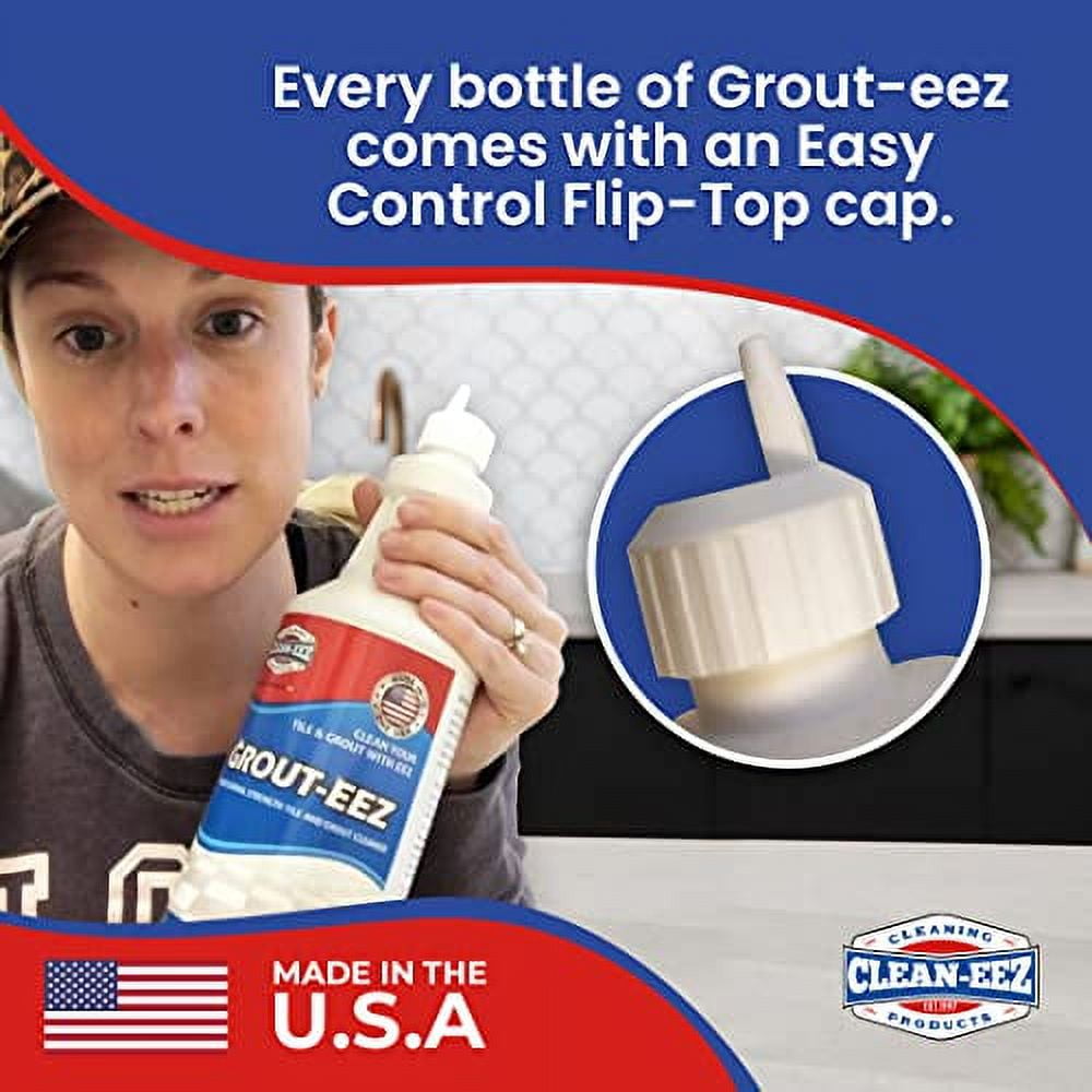  Clean-eez Grout Cleaner with Free Stand-Up Brush - Stain  Remover Heavy-Duty Scrubber - Bathroom Shower Ceramic Porcelain - Easy  Control Flip Top Cap - 32 oz. : Tools & Home Improvement