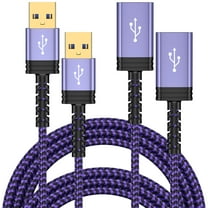 Usb Extension Cable 6ft Feet,HopePow 2Pack Type A Male to Female Extender Cord High Speed Data Transfer USB Extension Cable 3.0 Compatible with Printer,Webcam,Keyboard,Camera,Mouse,Purple