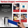 thumbnail image 4 of DuraSteel Wall Mount Retractable Belt Barrier - 9.2 Ft Blue Belt in Sturdy Stainless Steel Case - Guardian 1.0 Indoor & Outdoor Do Not Cross Caution Tape for Crowd Control Queue Barrier, Line Divider, 4 of 7
