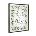 thumbnail image 3 of Stupell Industries Blessed & Grateful Botanical Eucalyptus Border Calligraphy Graphic Art Luster Gray Floating Framed Canvas Print Wall Art, Design by Caverly Smith, 3 of 5