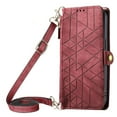 thumbnail image 1 of For Iphone 15 Plus Geometric Zipper Wallet Side Buckle Leather Phone Case With,iPhone 16 Pro, 1 of 7