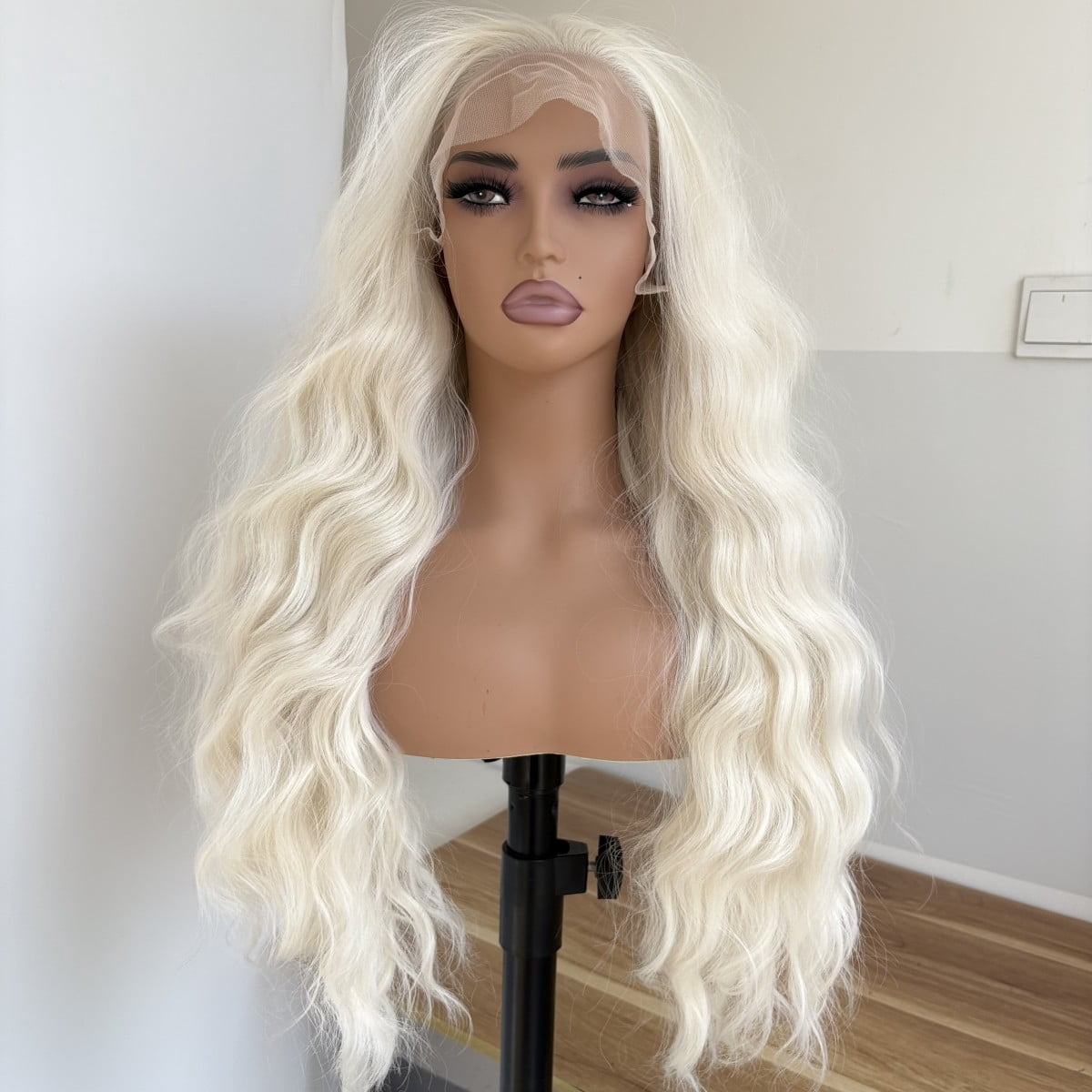 MISSWEN Long Platinum Blonde Cosplay Fashion 26 inch Synthetic Wigs Glueless Lace Front Wigs