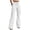 White, variant on Women's Cargo Flare Pants Slim Fit Solid Stretchy Drawstring Pants Multi-Pocket Trendy Casual Bootcut Trousers