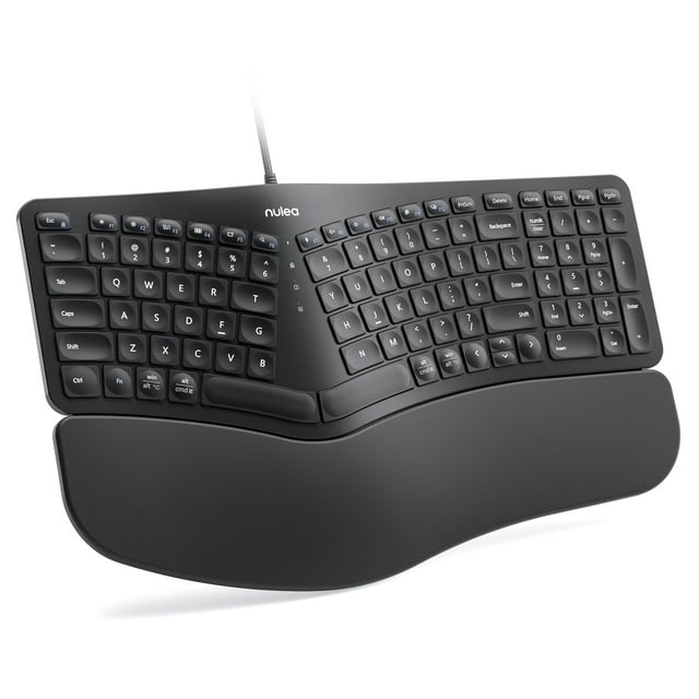 Teclado Nulea RT05C con división ergonómica con cable y reposamuñecas