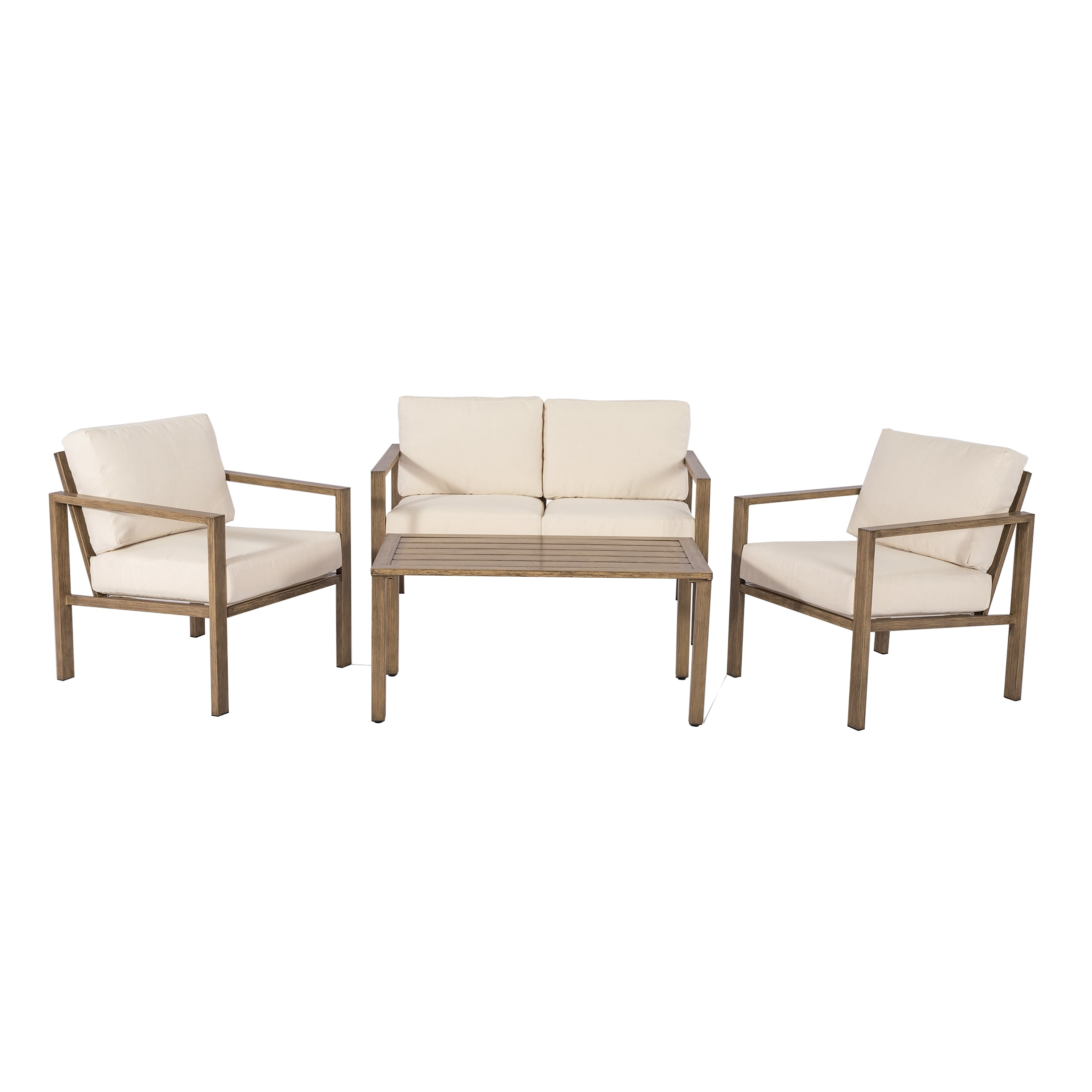 Mainstays Dashwood 4-Piece Outdoor Patio Conversation Set, Cream