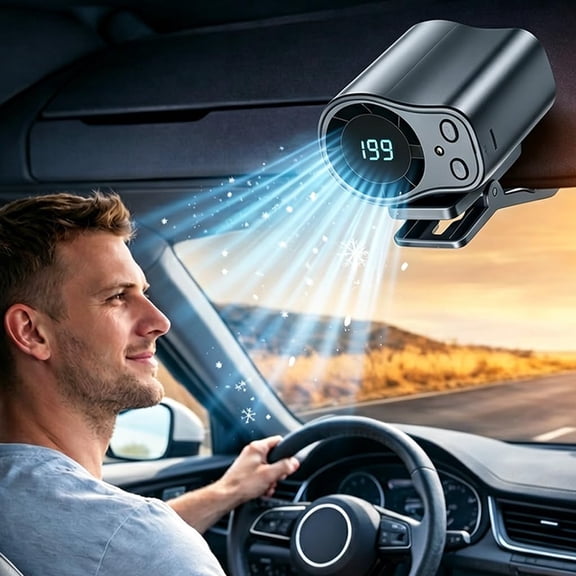 2026 New Car Clip On Air Conditioner Fan, 16°C Instant Cooling & 199-Speed Adjustable, 360° Rotation Silent Personal Cooler for Vehicle Office Travel