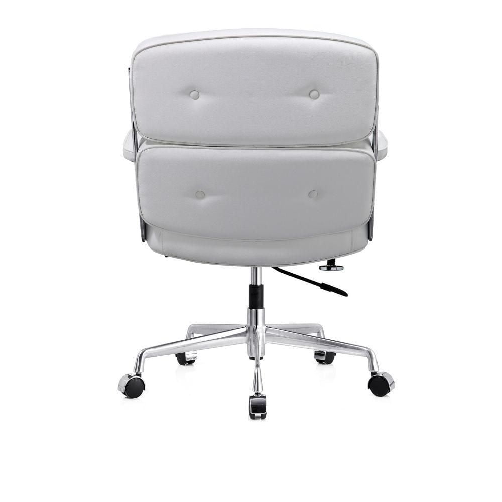 Lobby Executive PU Chaise de bureau en bronzage, Mid-Back Executive Swivel Mesh Office Chair, Rembourrage, Soutien lombaire, Style moderne