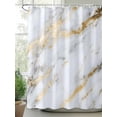 thumbnail image 2 of Fsddascl Gray Marble Shower Curtain Set - 54" x 78" Washable Bathtub Curtain with 12 Hooks, Abstract Art Yellow Crack Waterproof Fabric Stall Shower Curtains for Bathroom/Bathtub Décor, 2 of 6