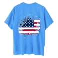 thumbnail image 4 of Fiudx Ofertas de La Semana Camiseta de Manga Corta con Cuello Redondo y Estampado Informal En La Parte Delantera y Trasera Del Día de La Independencia para Mujer, 4 of 5